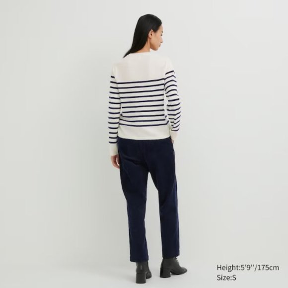 UNIQLO - CASHMERE Striped Long Sleeve Crew Neck Sweater - SZ Large -BNWT - Picture 8 of 13